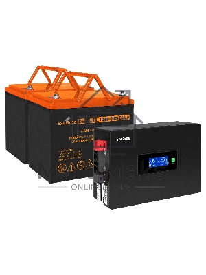 Комплект Источник бесперебойного питания EX295994RUS + батарея 80Aч EX285654RUS 2шт (инвертор, синус, для котла, PF=1, настенный) ExeGate IdealSine SR-1500.LCD.2SH  <1500VA/1500W, чистая синусоида, цветной LCD-дисплей, 2*Schuko, крепление настенное, Black