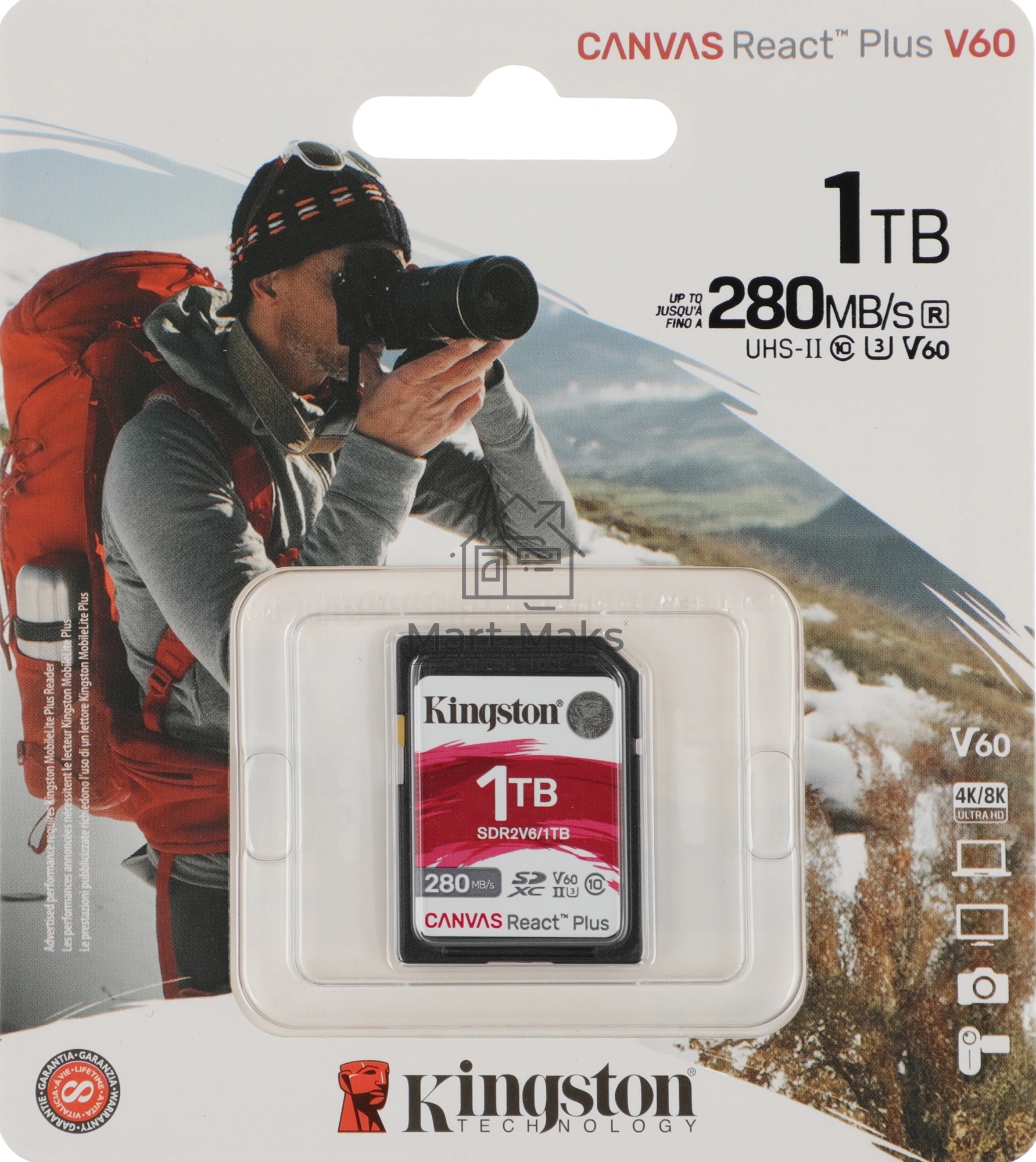Флеш карта SDXC Kingston SDR2V6/1TB Canvas React Plus w/o adapter 1TB