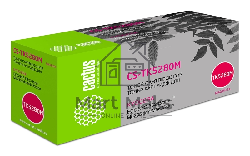 Картридж лазерный Cactus CS-TK5280M пурпурный (11000 стр.) для Kyocera ECOSYS P6235cdn, M6235cidn, M6635cidn