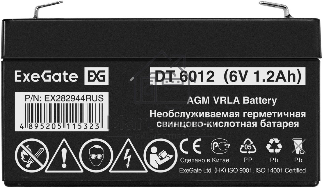 Батарея ExeGate DT 6012 (6V 1.2Ah), клеммы F1