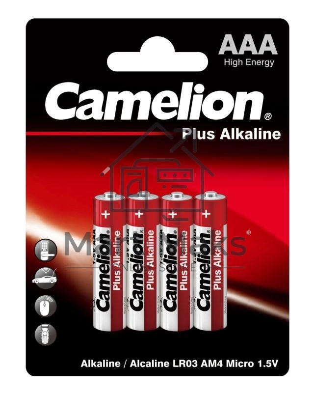 Элемент питания алкалиновый Camelion LR LR03 BL-4 (блист.4шт) 7369 1.5 В