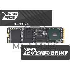 Накопитель SSD Patriot Viper VP4300, 1Tb, PCIe 4.0 x4, M.2 2280, NVMe, R/W 7400/5500, с радиатором