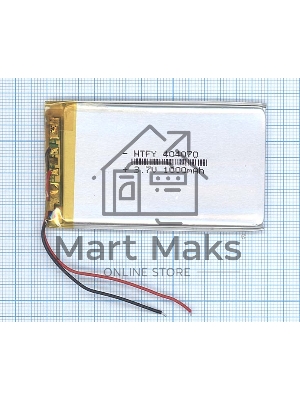 Аккумулятор Li-Pol (батарея) 4*40*70мм 2pin 3.7V/1000mAh