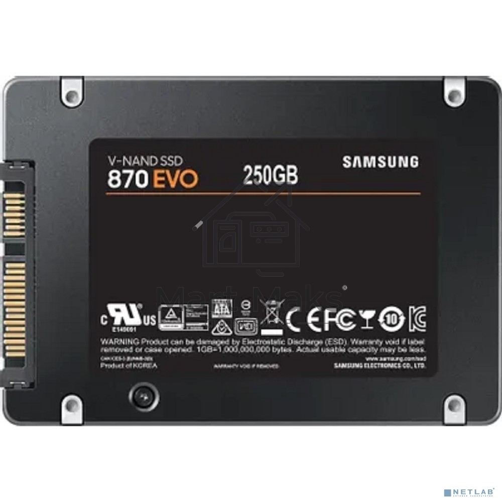Накопитель SSD Samsung 870 EVO, 250Gb, SATA III, 2.5