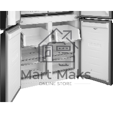 Холодильник Weissgauff WCD 450 Bru Steel Glass NoFrost Inverter матовая сталь трехкамерный 287/163л морозилка снизу, No Frost, Side by Side