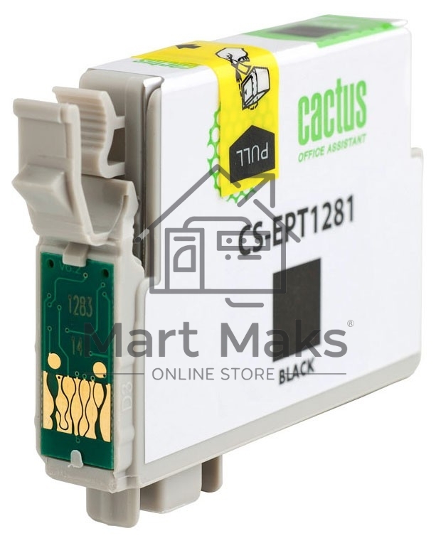 Картридж струйный Cactus CS-EPT1281 (T1281) черный (10 мл) для Epson Stylus S22/S125/SX420/SX425/Office BX305