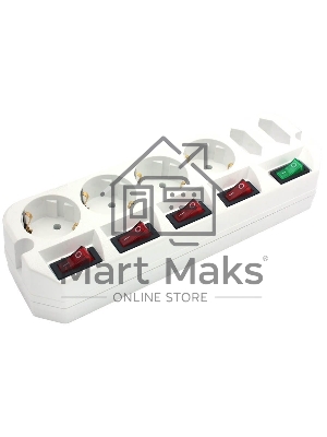 Сетевой удлинитель Most A10 5м (6 розеток) белый (пакет ПЭ)