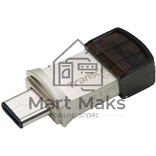 Флешка USB Transcend JetFlash 890S (TS128GJF890S), 128Gb, USB 3.1/Type-C, R/W 70/25, темно-серый