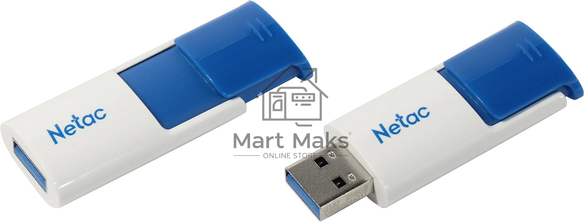 Флешка USB R/W R/W Netac 512Gb U182 NT03U182N-512G-30BL USB3.0 синий/белый