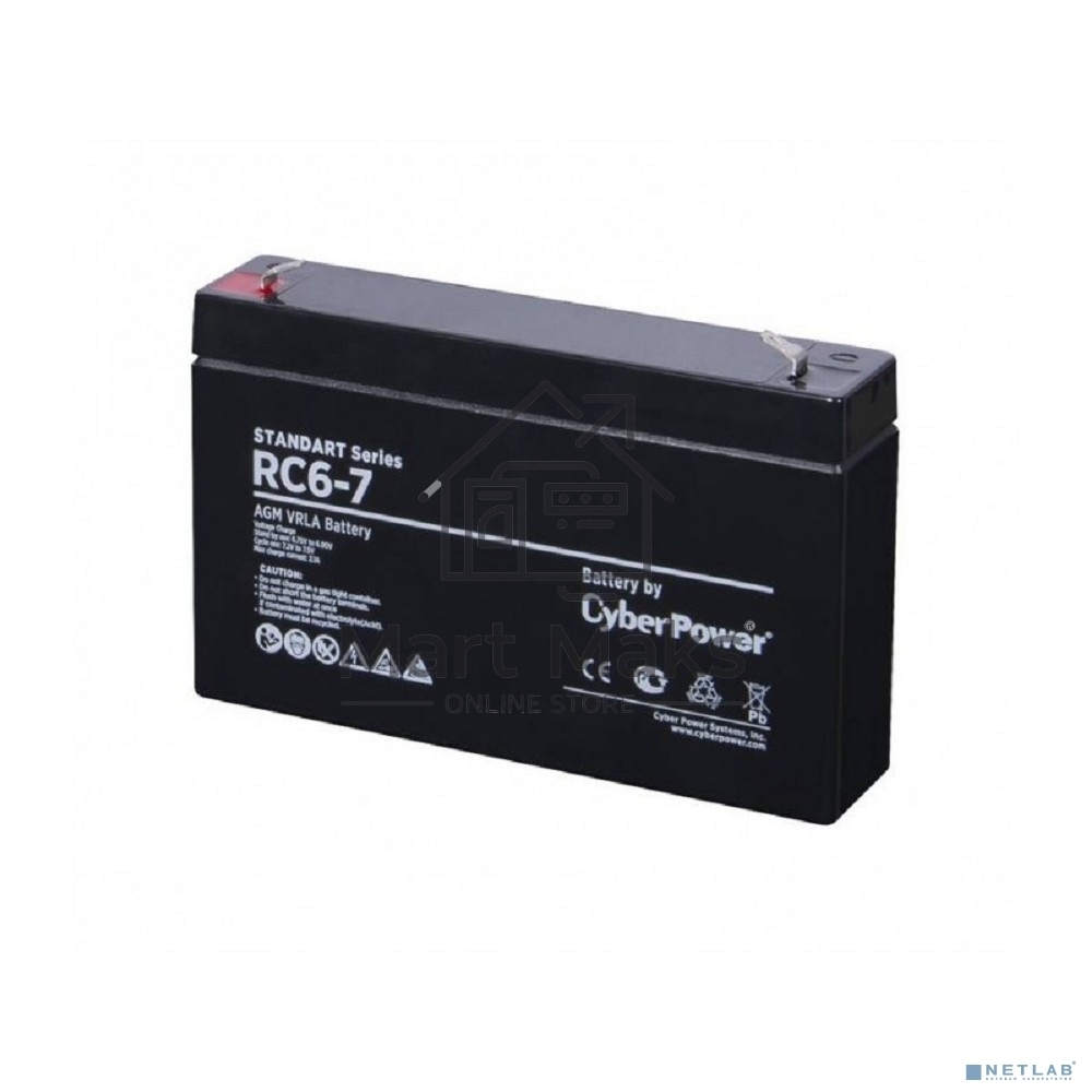 Аккумуляторная батарея SS CyberPower RC 6-7 / 6 В 7 Ач Battery CyberPower Standart series RC 6-7 / 6V 7 Ah