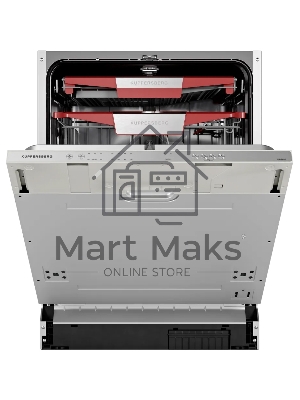 Встраиваемая посудомоечная машина Kuppersberg GIM 6092, High-Tech, 60 см, 15 комплектов, 7 программ, 3 корзины, конденсационная сушка, луч на полу, полная защита от протечек, индикатор отсутствия соли и ополаскивателя, отображение времени мытья, кнопочное