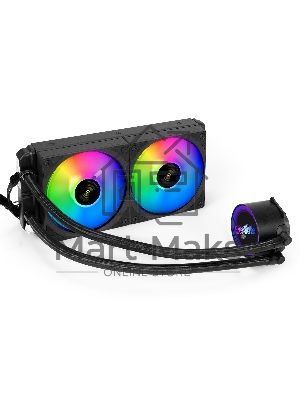 Система водяного охлаждения ExeGate BlackWater-240V3.PWM.ARGB черный, 120 мм, алюминий/медь, 1800 об/мин, 37 дБ, 4 pin, 150 Вт