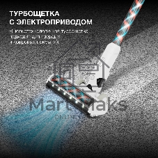 Пылесос вертикальный Hyundai HYV-S5550 белый/серебристый, питание от аккумулятора, 100 Вт, уборка сухая, пылесборник 0.5 л