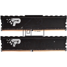 Оперативная память Patriot Signature Premium, DDR4, 32Gb (2x16 GB), 2666 MHz, CL19, DIMM, радиатор, черный