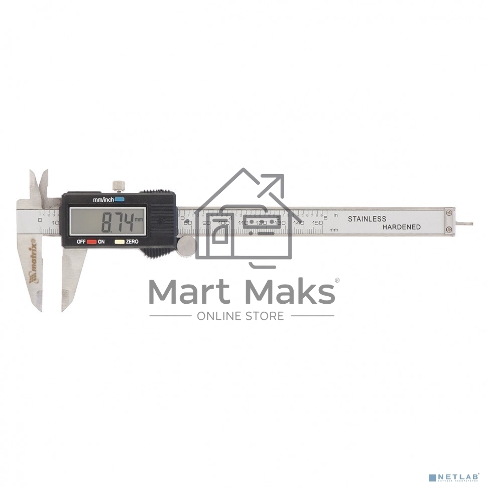 Штангенциркуль MATRIX 31611150 мм электронный погрешность 0.02 мм<100мм,0.03мм 100–200мм