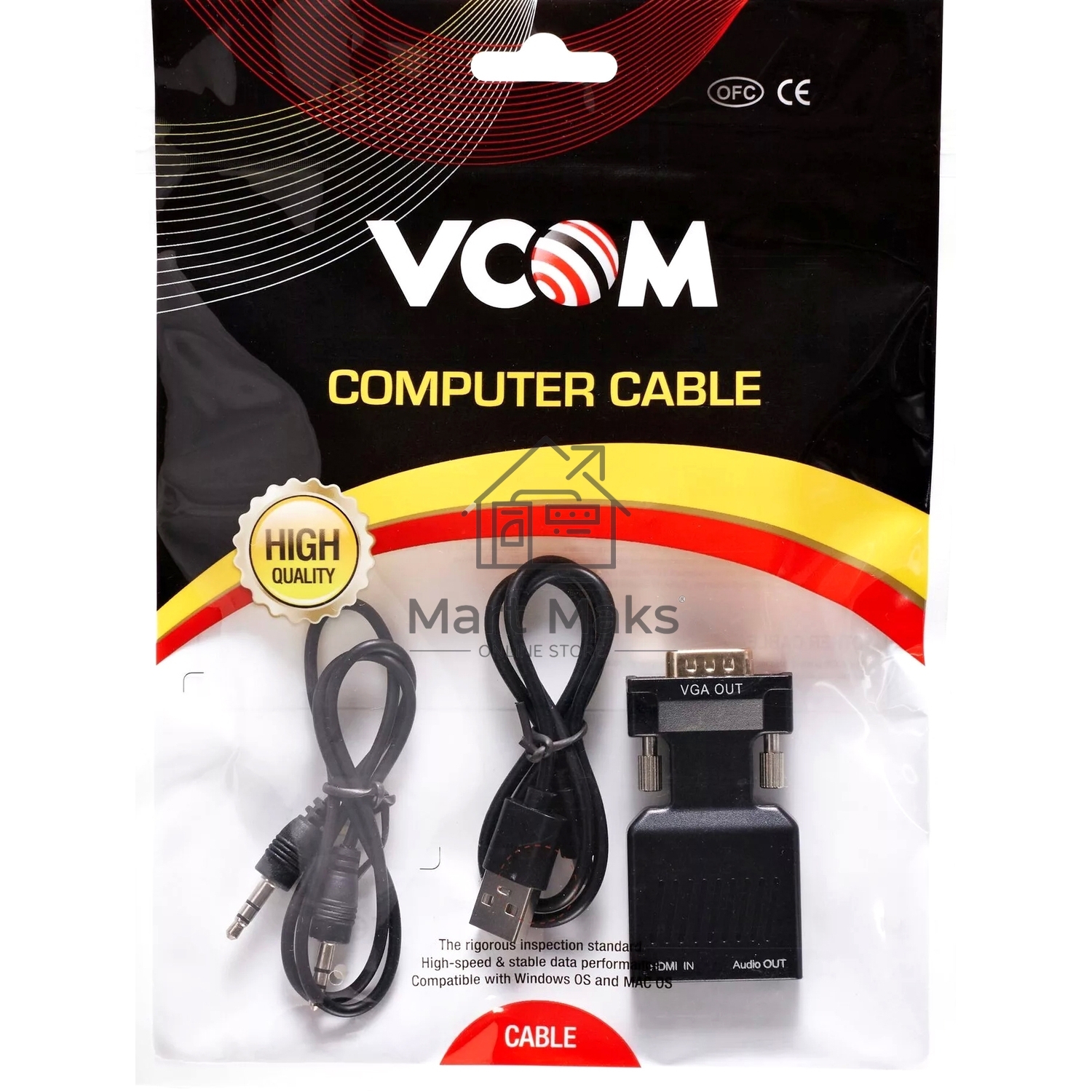 Переходник HDMI(F) --> VGA(M)+audio, Aopen CA336A 1080*60Hz