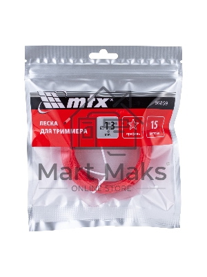 Леска для триммера звезда 1,3 мм х 15 м MTX