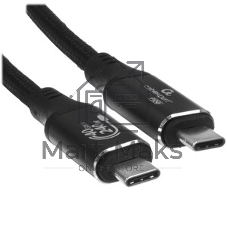Кабель USB4.0 Cablexpert CC-USB4-CMCM-BR-1.8M, Type-C/Type-C, 5А, 240Вт, PD3.1/QC4.0, 40Gbps, медь, Pro, 1.8м, черный, пакет