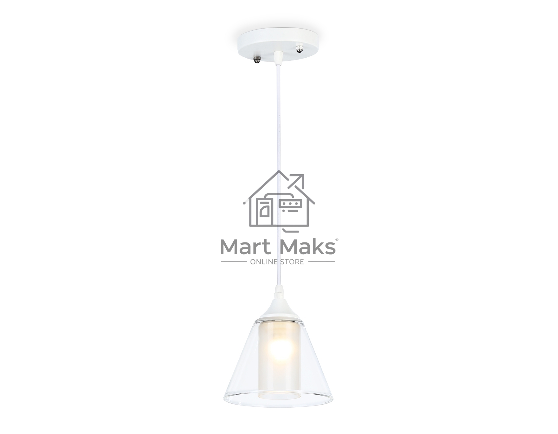 Светильник Ambrella light TR3551 WH/CL/FR белый/прозрачный/белый матовый E27 max 40W D155*800