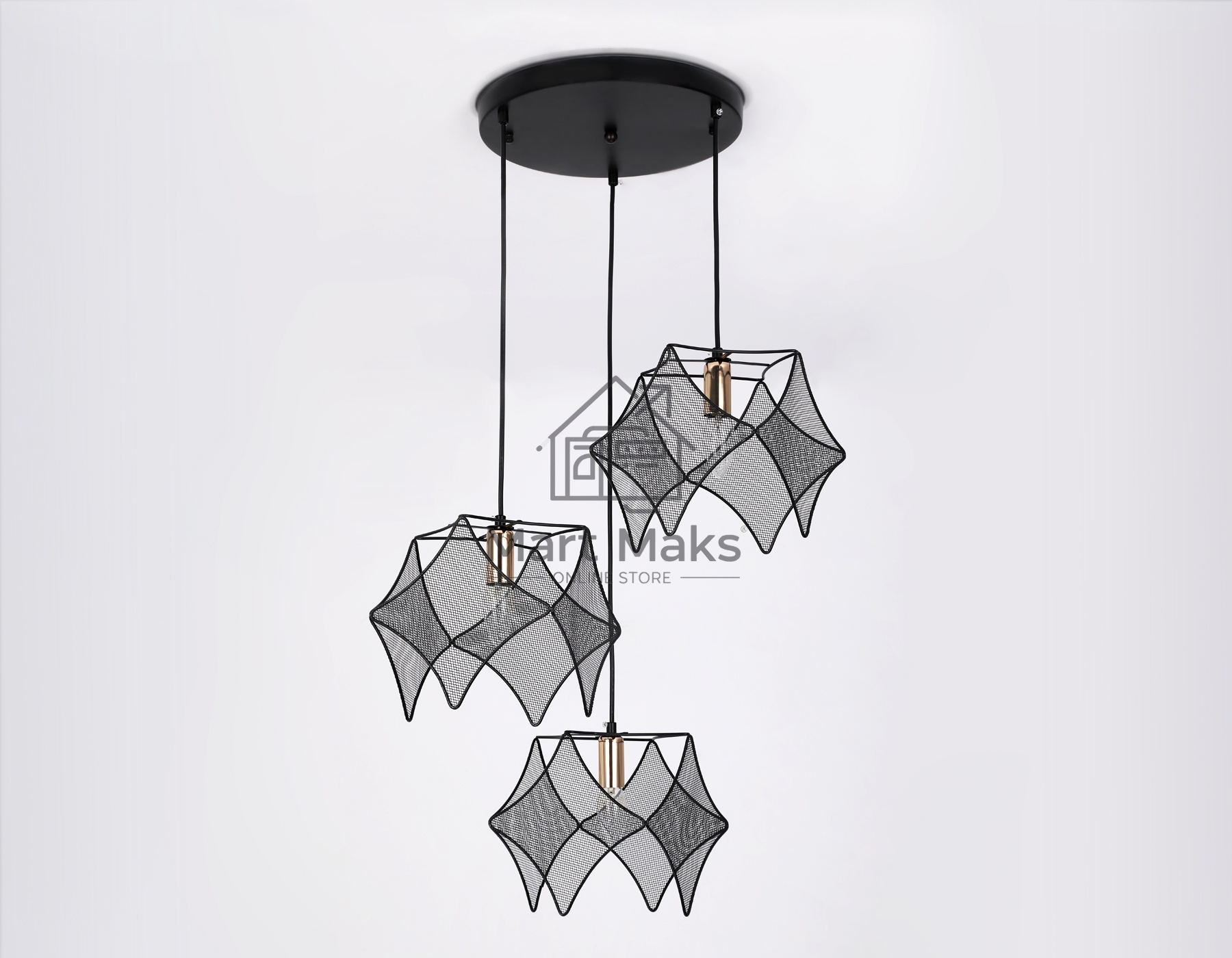 Светильник Ambrella light TR8427/3 BK/GD черный/золото E14/3 max 40W D510*1000