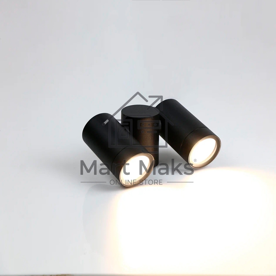 Фасадный светильник General GWL-2MR16-GU10-R-IP65 Черный Люмикс