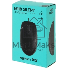 Мышь проводная Logitech M110 Silent черный, 1000 dpi, USB, кнопки - 3
