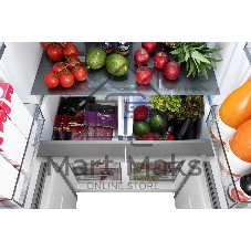 Холодильник Weissgauff WCD 450 Bru Steel Glass NoFrost Inverter матовая сталь трехкамерный 287/163л морозилка снизу, No Frost, Side by Side