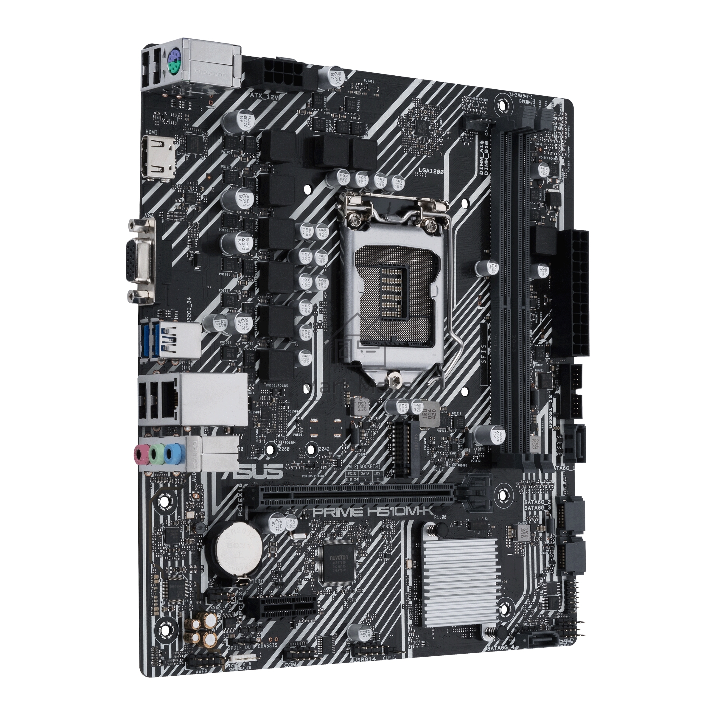 Материнская плата ASUS PRIME H510M-K, LGA 1200, Intel H510, 2xDDR4, 4xSATA, 1xM.2, 1xPCIe 4.0 x16, 1xPCIe x1, 1xHDMI, 1xVGA, 2xUSB-A 3.2 Gen 1, 4xUSB-A 2.0, 1x 1Gb LAN, 3x3.5 мм, 7.1, mATX