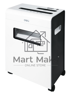 Шредер Deli E9911-EU белый (секр.P-4)/фрагменты/8лист./16лтр./скрепки/скобы/пл.карты/CD