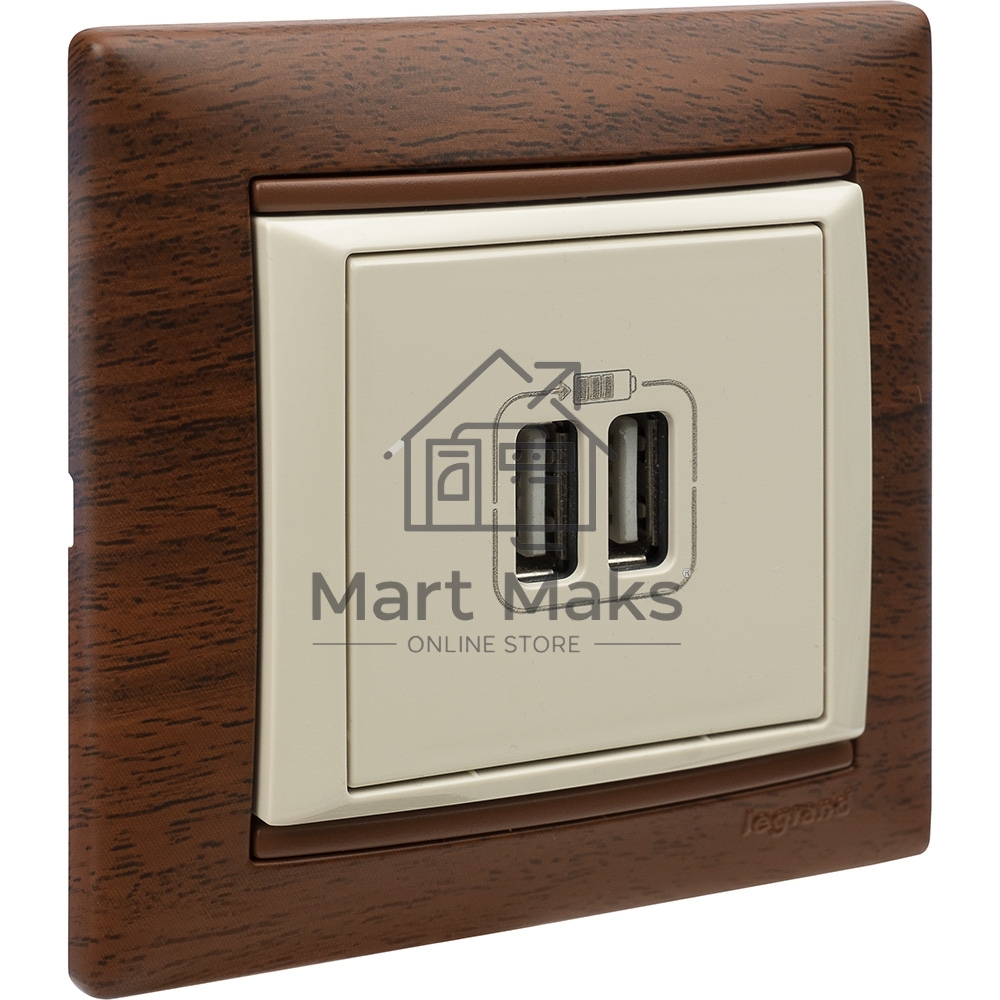 Розетка 2-ая USB 774170 Legrand Valena Сл. кость