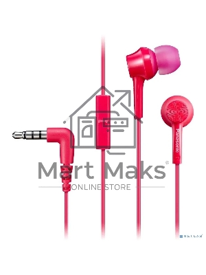 Наушники Panasonic RP-TCM115GCP внутриканальные 10-24000Гц 1.2м 3.5мм 98дБ микрофон розовые