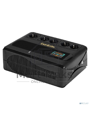 Источник бесперебойного питания ExeGate NEO Smart BU-1000.LCD.AVR.5SH 1000VA/500W, цветной LCD-дисплей, AVR, 5*Schuko, черный