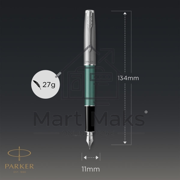 Ручка перьевая Parker Sonnet Essentials SB F545 (CW2169362) LaqGreen CT F сталь нержавеющая, подарочная коробка