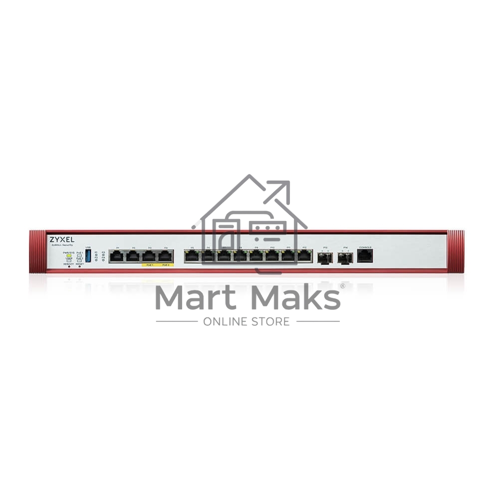Межсетевой экран Zyxel USG FLEX 700H с подпиской Gold на 1 год (AS, AV, CF, IDP/DPI, Sandboxing, SecuReporter), Rack, 2xSFP+ (LAN/WAN), 2xRJ-45: 1/2.5/5/10G PoE+ (LAN/WAN), 2xRJ-45: 1/2.5G (LAN/WAN),