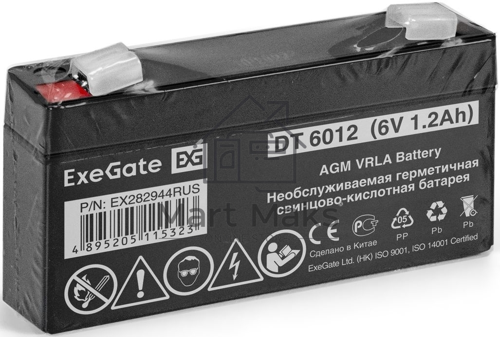 Батарея ExeGate DT 6012 (6V 1.2Ah), клеммы F1