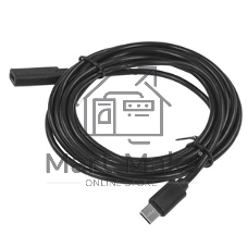 Кабель-удлинитель USB2.0 Cablexpert CCP-USB2-CMCF-3M, Type-C(М)/Type-C(F), 3А, 60Вт, PD/QC3.0, медь, Pro, 3м, черный, пакет