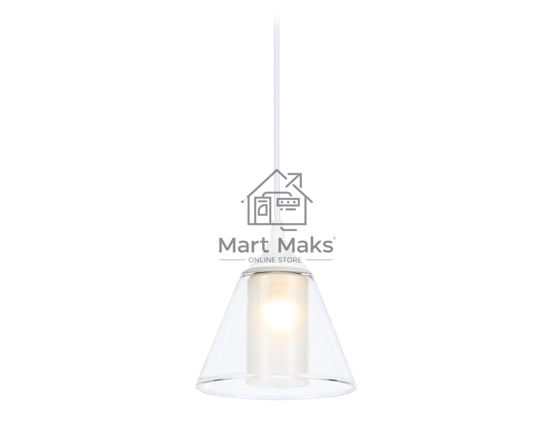 Светильник Ambrella light TR3551 WH/CL/FR белый/прозрачный/белый матовый E27 max 40W D155*800