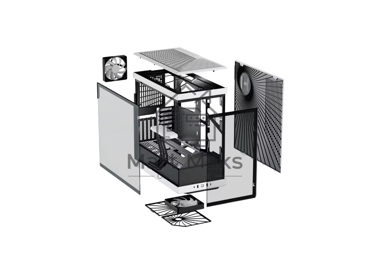 Корпус без блока питания Case HYTE Y40, Midi-Tower, TG, no fans, 2xUSB-A 3.2, 1xUSB Type-C, ATX, mATX, mITX Panda