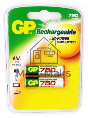 Аккумулятор GP 75AAAHC AAA NiMH 750mAh (2шт) Аккумулятор GP 75AAAHC AAA NiMH 750mAh (2шт)