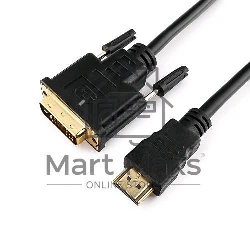 Кабель HDMI-DVI Cablexpert CC-HDMI-DVI-15, 19M/19M, single link, медь, позол.разъемы, экран, 4.5м, черный, пакет