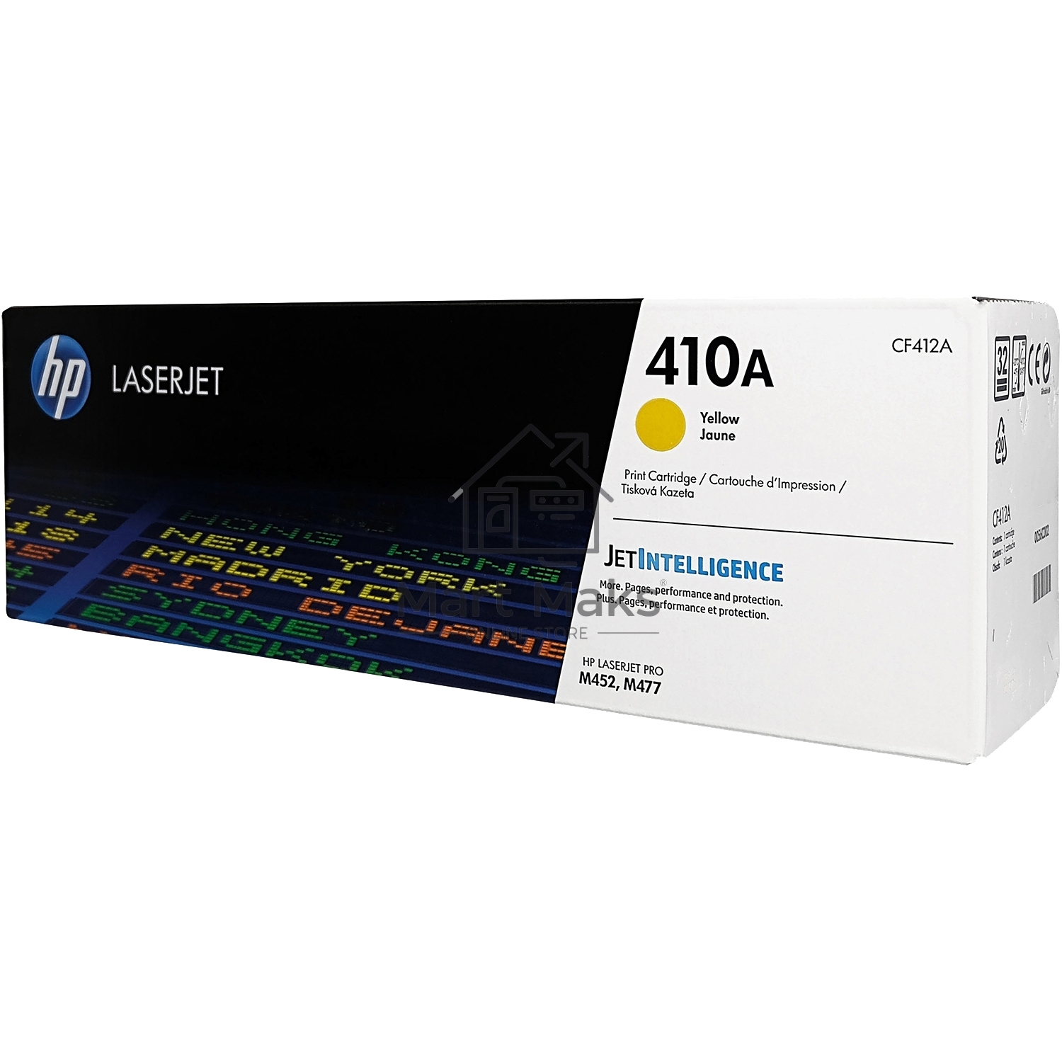 Картридж лазерный HP 410A CF412A желтый для LJ Pro M477fdn/M477fdw/M477fnw/M452dn/M452nw 2300 стр.
