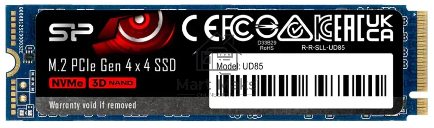 Накопитель SSD Silicon Power M-Series UD85, 1Tb, PCIe 4.0 x4, M.2 2280, NVMe, R/W 3600/2800