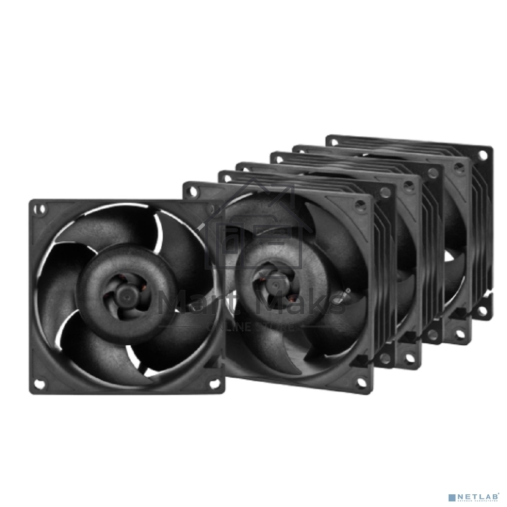 Комплект вентиляторов для корпуса Arctic S8038-7K (4 Pack) черный, 80 мм, 7000 об/мин, 4 pin