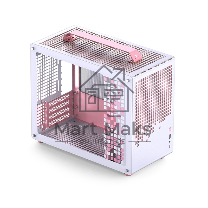 Корпус без блока питания Case JONSBO Z20, Mini-Tower, TG, no fan, 1xUSB-A 3.2 + 1xUSB-C 3.2, mATX, mITX Pink/White