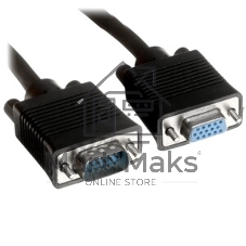 Кабель-удлинитель VGA Pro Cablexpert CC-PVGAX-1.8M, 15M/15F, 1.8м, экран, феррит. кольца, пакет