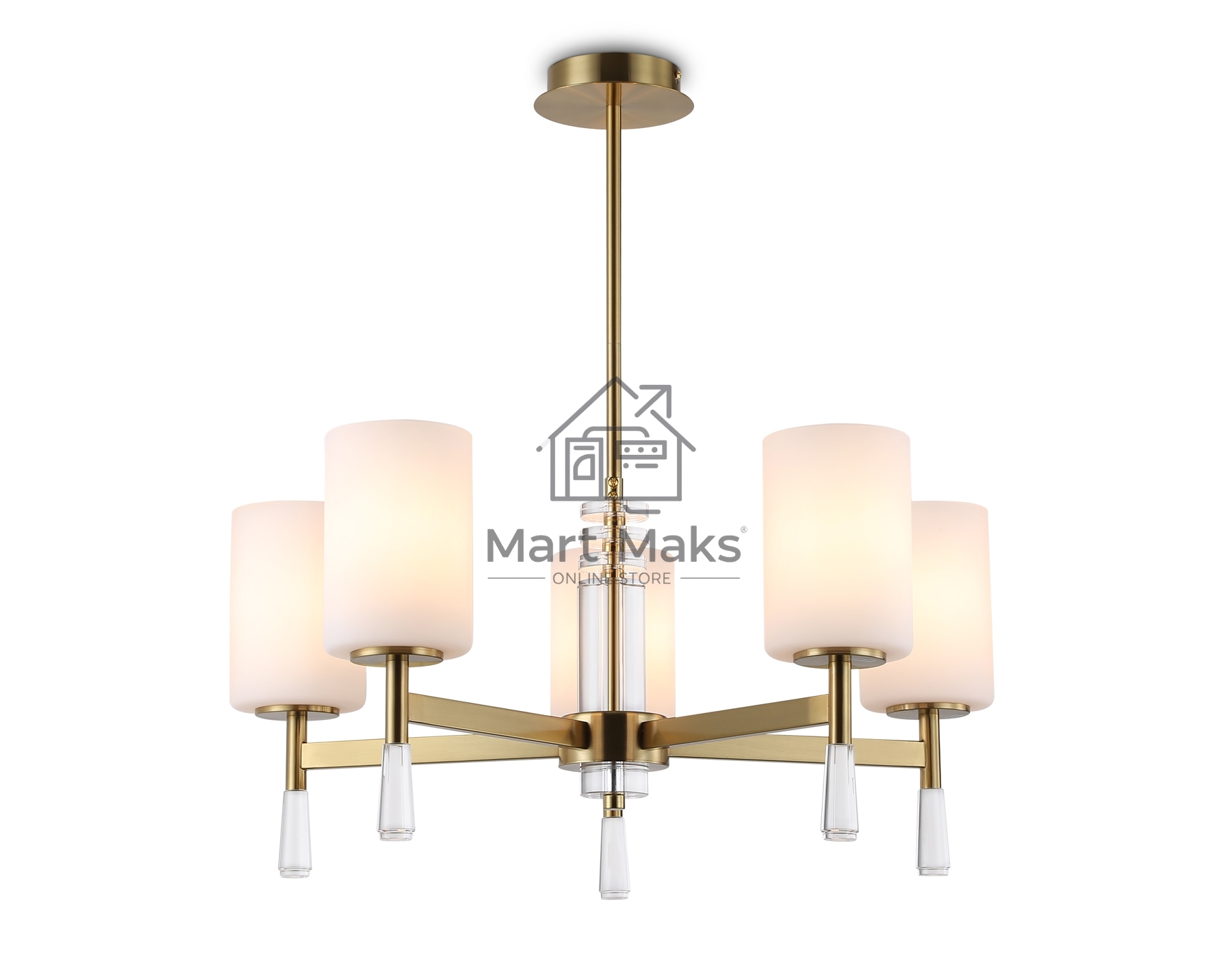 Люстра Ambrella light LH56261/5 BS/FR латунь/белый матовый E27/5 max 60W D600*590