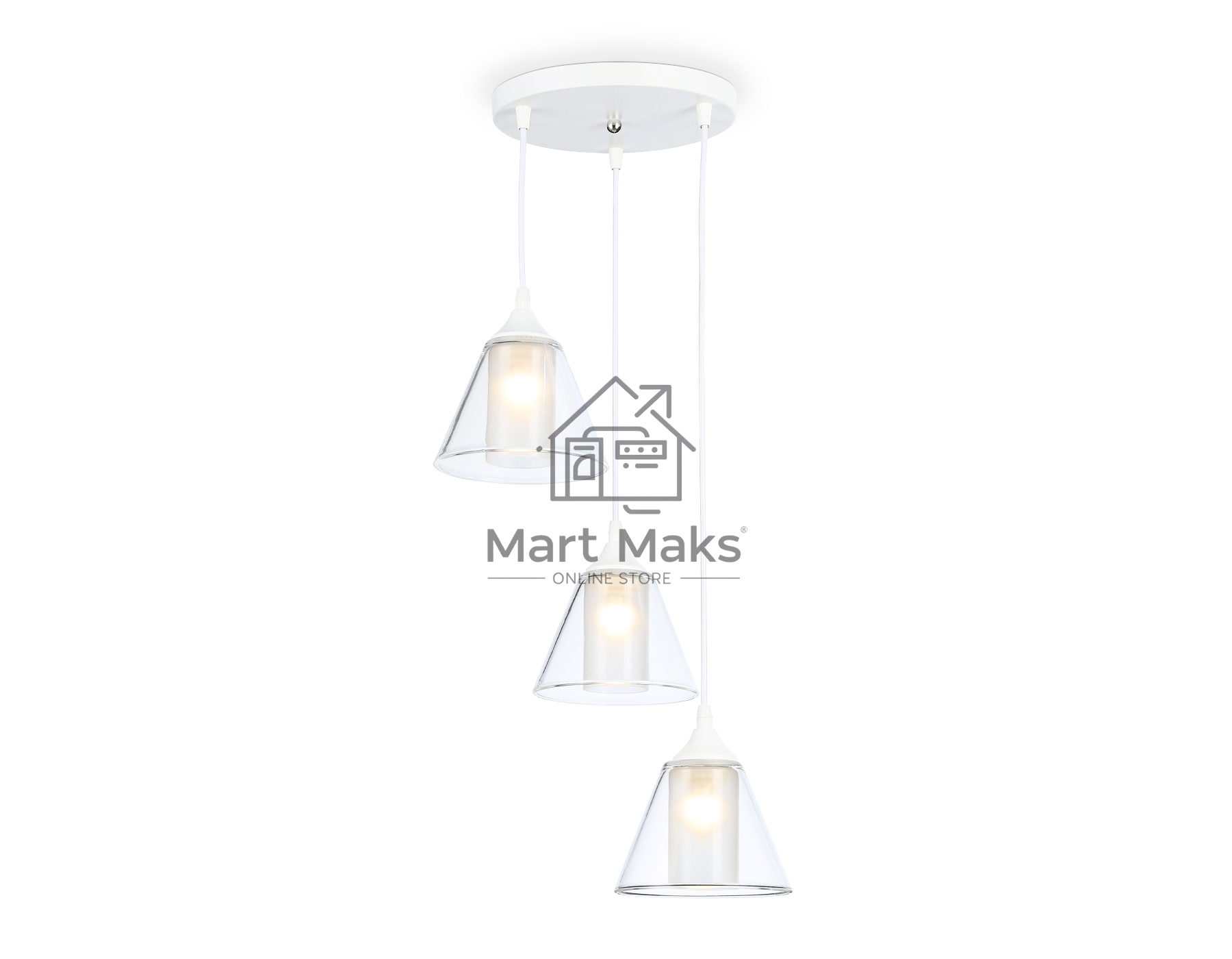 Светильник Ambrella light TR3553/3 WH/CL/FR белый/прозрачный/белый матовый E27/3 max 40W D340*800