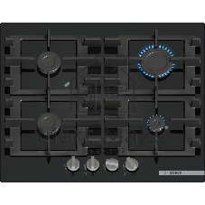 Газовая варочная поверхность Bosch PNP6B6K40, 4 конфорки, закаленное стекло, 7500 Вт
