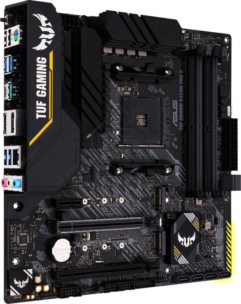 Материнская плата Asus TUF GAMING B450M-PRO II Soc-AM4 AMD B450 4xDDR4 mATX AC`97 8ch(7.1) GbLAN RAID+HDMI+DP