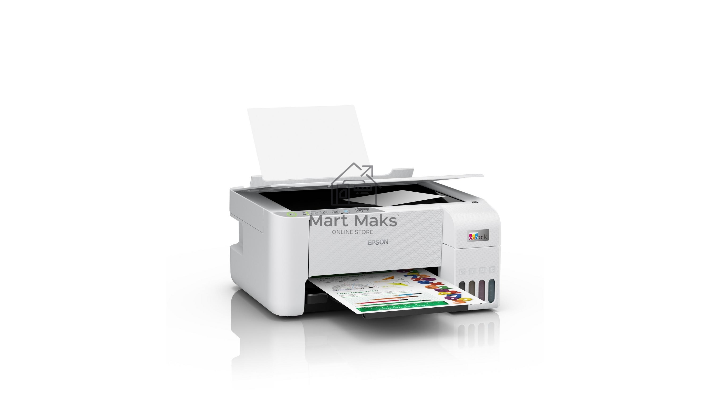МФУ струйный Epson L3256 (C11CJ67407/C11CJ67414/C11CJ67421/C11CJ67519/C11CJ67504/C11CJ67524/C11CJ67516), A4 цветное, печ. до 10 стр/мин. (ч/б) до 5 стр/мин. (цвет), 1440 x 5760 dpi (печать) 1200x2400dpi (скан.), USB, Wi-Fi